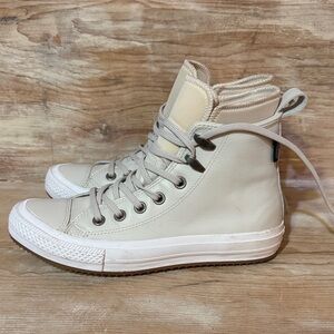 Women's Converse high top waterproof climate light grey leather shoes 7 1/2